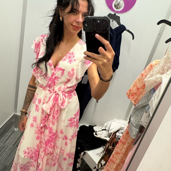 Eliza J Pink Floral High Low Dress - Picture 5 of 5